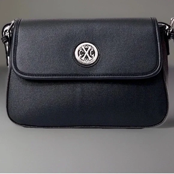 CXL Christian Lacroix Karen Caviar Shoulder Bag Vegan Leather Classic -Black NWT - Picture 5 of 6